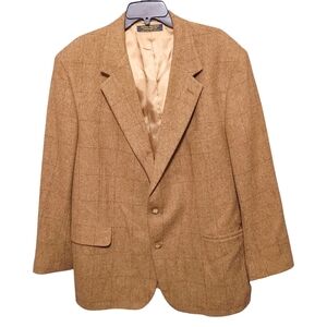 Brooks Brothers Light Brown Camel Hair 2 Button Blazer Jacket Mens 45 Regular